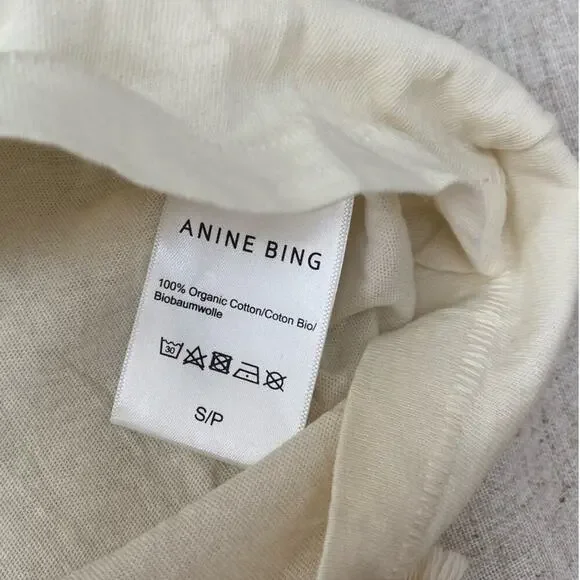 Anine Bing Ashton Vintage Cream Bing Tee Size Small - Picture 13 of 14